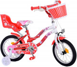 Bicicleta Volare Lovely pentru fete, culoare rosu/alb, 16 inch, frana de mana fa PB Cod:1693