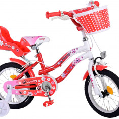 Bicicleta Volare Lovely pentru fete, culoare rosu/alb, 14 inch, frana de mana fa PB Cod:1493