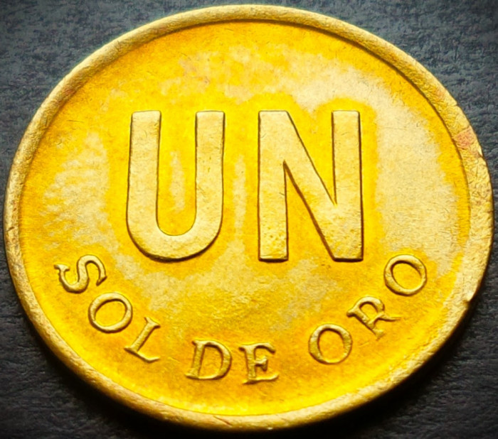 Moneda exotica 1 SOL DE ORO - PERU, anul 1975 * Cod 3438