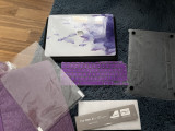 Protectie carcasa Macbook Air 13 2018-2020 folie ecran ,tastatura geanta husa, Mov, Apple