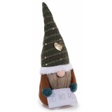 Figurina Mos Craciun textil multicolor cm 11x12x33 H