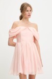 Answear Lab rochie culoarea roz, mini, evazată