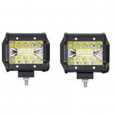 Set 2 x proiectoare auto LED, 140W/set, 10/30V, 20LED