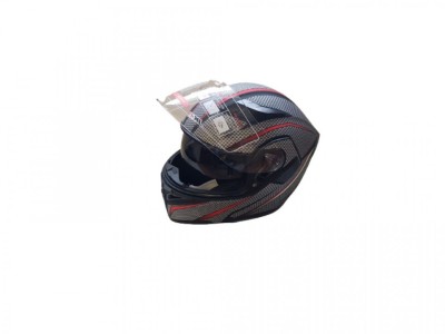 Casca flip-up unisex, negru carbon foto