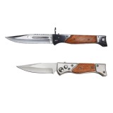 Set Cutit Vanatoare Automat 16.5cm + Briceag AK-47 34cm Ideallstore, Teaca Inclusa, Otel/Lemn, Maro, Vanatoare, Camping