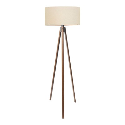 Lampă de podea PWL-1059 pakoworld E27 &amp;icirc;n nuanță crem-Nuc D38x140cm 38x38 foto