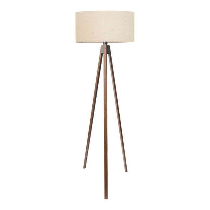 Lampă de podea PWL-1059 pakoworld E27 &icirc;n nuanță crem-Nuc D38x140cm 38x38