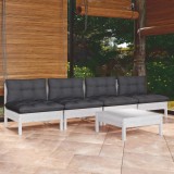 Cumpara ieftin Gossi set mobilier gradina cu perne antracit, 5 piese, lemn de pin