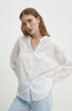 Answear Lab camasa din bumbac femei, culoarea alb, relaxed