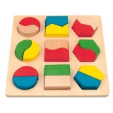 Puzzle din lemn, Forme si culori, Woodyland, 18 piese