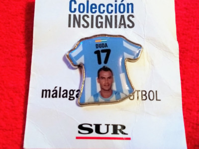 Insigna fotbal-jucatorul S&amp;eacute;rgio Paulo Barbosa Valente&amp;quot;DUDA&amp;quot;(MALAGA CF - Spania) foto