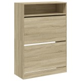 Cumpara ieftin Pantofar cu 2 sertare rabatabile, stejar sonoma, 80x34x116 cm