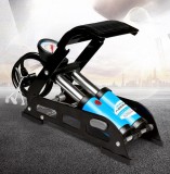 Cumpara ieftin Pompa Bicicleta Picior, Cilindru Dublu, 170 PSI/12 Bar, Manometru, Adaptor Mingi/Saltele, Valva Schrader/Presta, Otel/Aluminiu