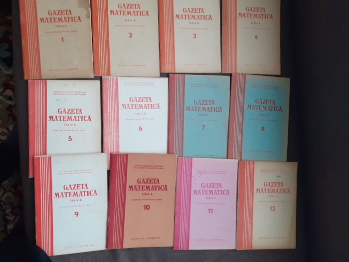 GAZETA MATEMATICA NR 1-12/1973 SET COMPLET
