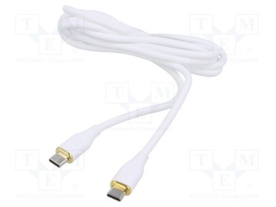 Cablu USB-C GEMBIRD 2.0, 1.5m, alb, 480Mbps, Power Delivery, 60W foto