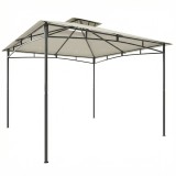 Outsunny Pavilion 3x3 m rezistent la apă Stabil Rezistent la iarnă Pavilion de grădină cu cadru superior retractabil Dublu acoperiș Alb-crem | Aosom R