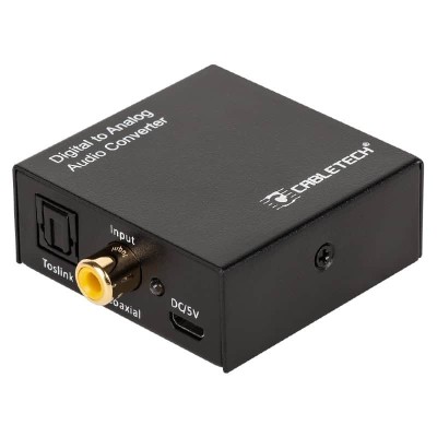 Convertor semnal audio Coaxial/Toslink DIGITAL la ANALOG 2x RCA +3.5 mm Jack pentru casti CABLETECH ZLA0857-2 foto