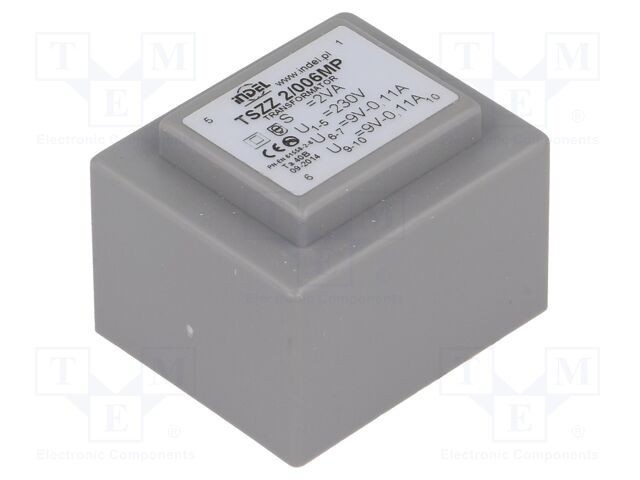 Transformator &icirc;ncapsulat 2VA 230VAC 9V 110mA PCB INDEL