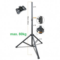 Suport trepied profesional boxa grea 80KG Reglabil 100-200CM Stativ Heavy Duty foto