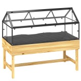 Outsunny Mini seră pe picioare dim. 120L x 60l x 103H cm acoperiș dublu rabatabil Panouri din policarbonat, oțel, lemn de brad tratat | Aosom Romania