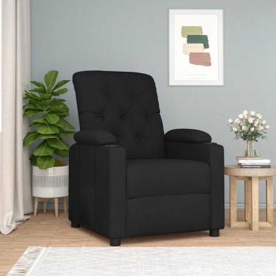 Fotoliu rabatabil, negru, material textil foto
