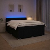 Cumpara ieftin Pat boxspring cu saltea Negru 160 x 200 cm Tesatura