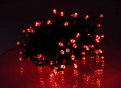 Ghirlanda luminoasa 100 LED-uri rosii cu jocuri de lumini WELL foto