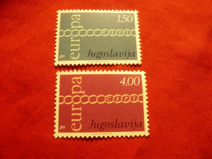 Serie Iugoslavia 1971 - Europa CEPT , 2 valori