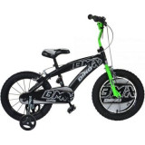 Bicicleta copii Dino Bikes 14&#039; BMX negru si verde