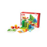 Set de 56 blocuri de constructie educative cu cartonase pentru invatarea numerelor