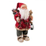 Figurină Decorativă Crăciun, Moș cu Felinar, 60cm, Roșu, Oem