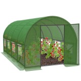 Sera de gradina, tip tunel cu cadru metalic, 300x600 cm, verde, 18 mp, usa cu cadru metalic Household NewTrend
