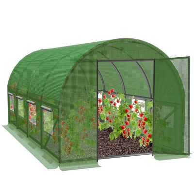 Sera de gradina, tip tunel cu cadru metalic, 300x600 cm, verde, 18 mp, usa cu cadru metalic Household NewTrend foto