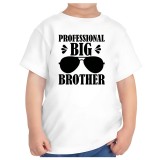 Tricou alb big brother fratele mai mare ideal cadou 3-4 ani