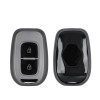 Husa Cheie Auto Kwmobile pentru Dacia/Renault 2 Butoane, Gri/Negru, Silicon, KWM0000253C001C