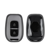 Husa Cheie Auto Kwmobile pentru Dacia/Renault 2 Butoane, Gri/Negru, Silicon, KWM0000253C001C