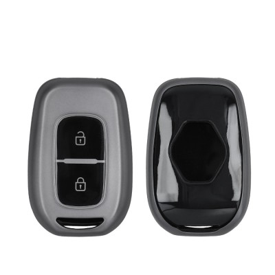 Husa Cheie Auto Kwmobile pentru Dacia/Renault 2 Butoane, Gri/Negru, Silicon, KWM0000253C001C foto