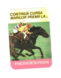 Calendar de buzunar Pronoexpres 1981, Continua cursa marilor premii la...