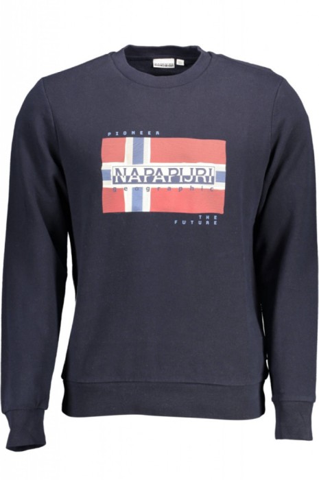 Napapijri Bluza BILO C barbati, cu imprimeu, Regular fit, Bleumarin, 2XL