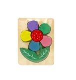 Puzzle din lemn 15 x15 cm - Floricica, 7Toys