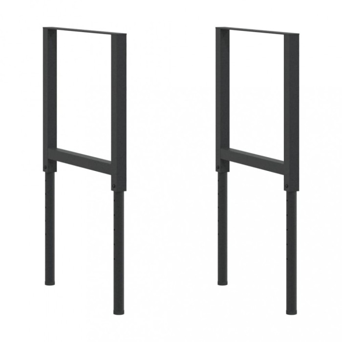 vidaXL Cadre banc lucru reglabile 2 buc. negru 55x(69-95,5) cm metal