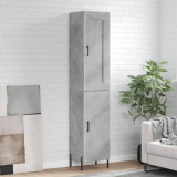 vidaXL Dulap &icirc;nalt, gri beton, 34,5x34x180 cm, lemn prelucrat