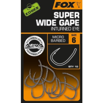 Carlige FOX Edges Armapoint Super Wide Gape In Turned Eye Nr.4 10buc/plic foto