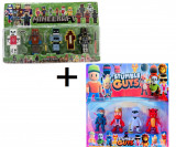 Cumpara ieftin Set 8 Figurine Minecraft + Stumble Guys, Modele Surpriza Aleatorii, 10 cm, Multicolor, 6 ani+