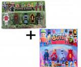 Set 8 Figurine Minecraft + Stumble Guys, Modele Surpriza Aleatorii, 10 cm, Multicolor, 6 ani+