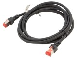 Cablu Patch S/FTP Cat6 LSZH Negru 2m 27AWG