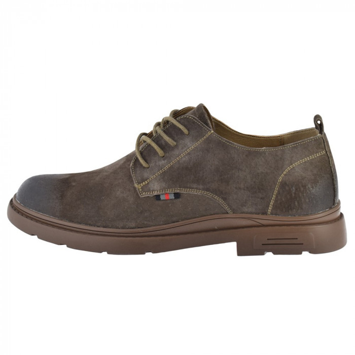 Pantofi barbati, din piele naturala, marca Mels, 3003-40-143, kaki