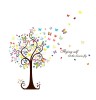 Sticker decorativ, Copacul cu fluturi, 130 cm, 799STK
