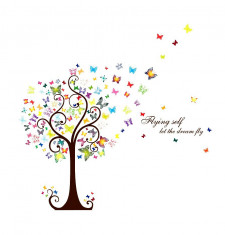 Sticker decorativ, Copacul cu fluturi, 130 cm, 1316ST foto