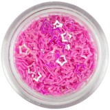 Decora&Aring;&pound;iune pentru unghii - stea roz, cu gol &Atilde;&reg;n mijloc, INGINAILS
